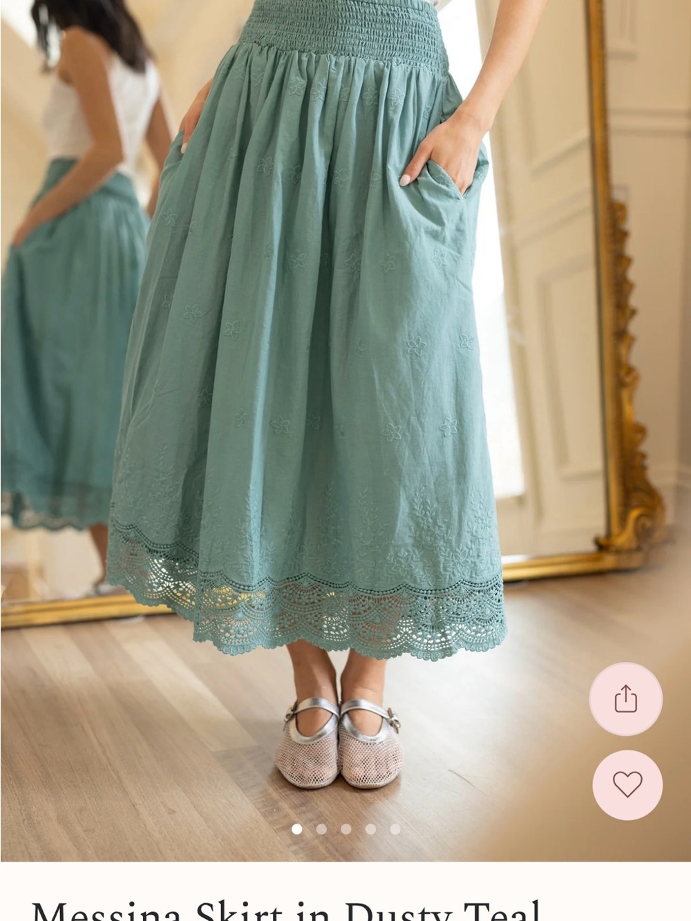 Ivy City Messina Dusty Teal Midi Skirt